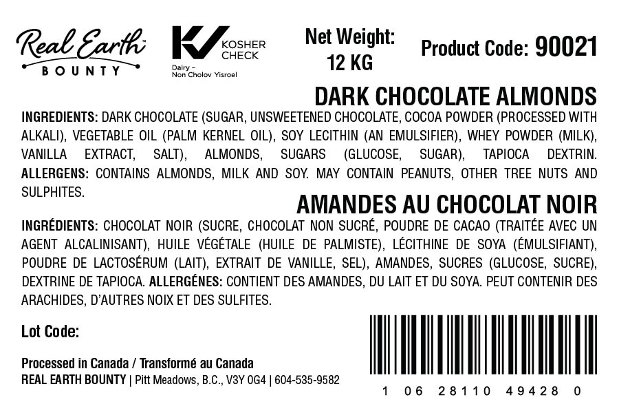 DARK CHOCOLATE ALMONDS 12 kg