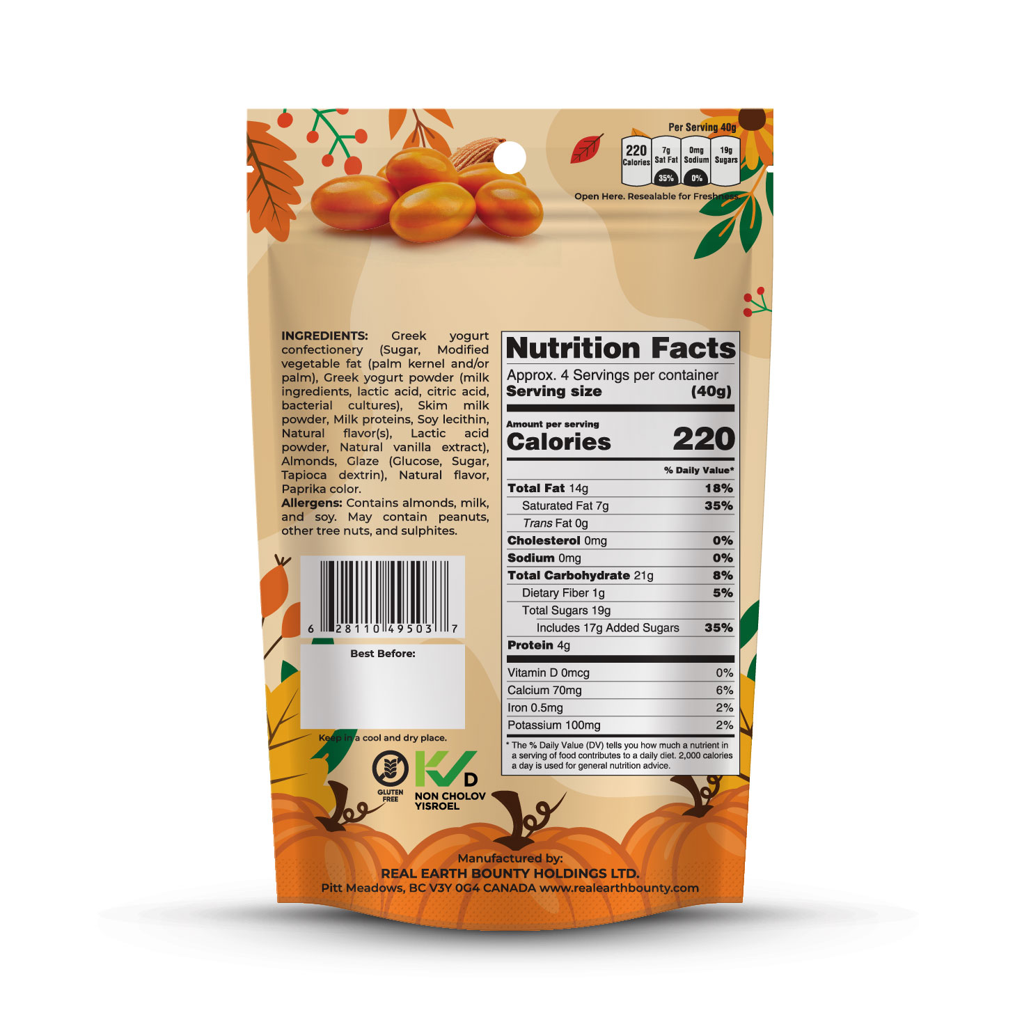 Pumpkin Greek Yogurt Coated Almonds 3